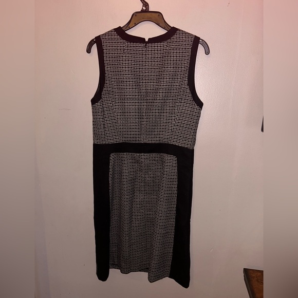 Boden dress - black/gray print wool sleeveless sheath, fully lined - Picture 5 of 9